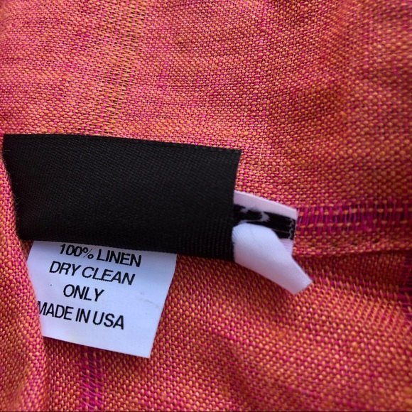 West Love Linen Top Jacket Dress Art To Wear Lagenlook Coral Orange S - Picture 4 of 6